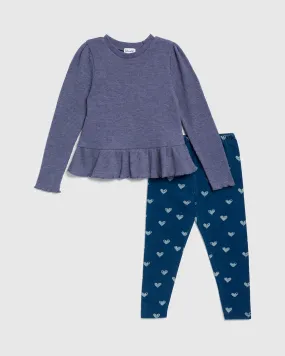 Toddler Girl Ocean Hearts Legging Set