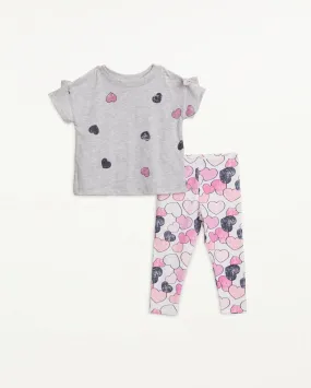 Toddler Girl Scattered Heart Legging Set