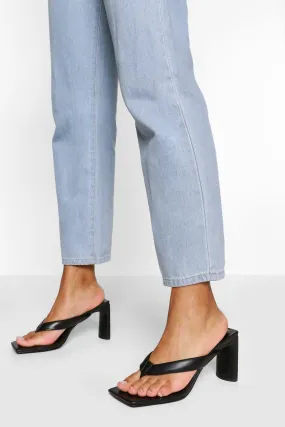 Toe Post Square Toe Low Heel Mules