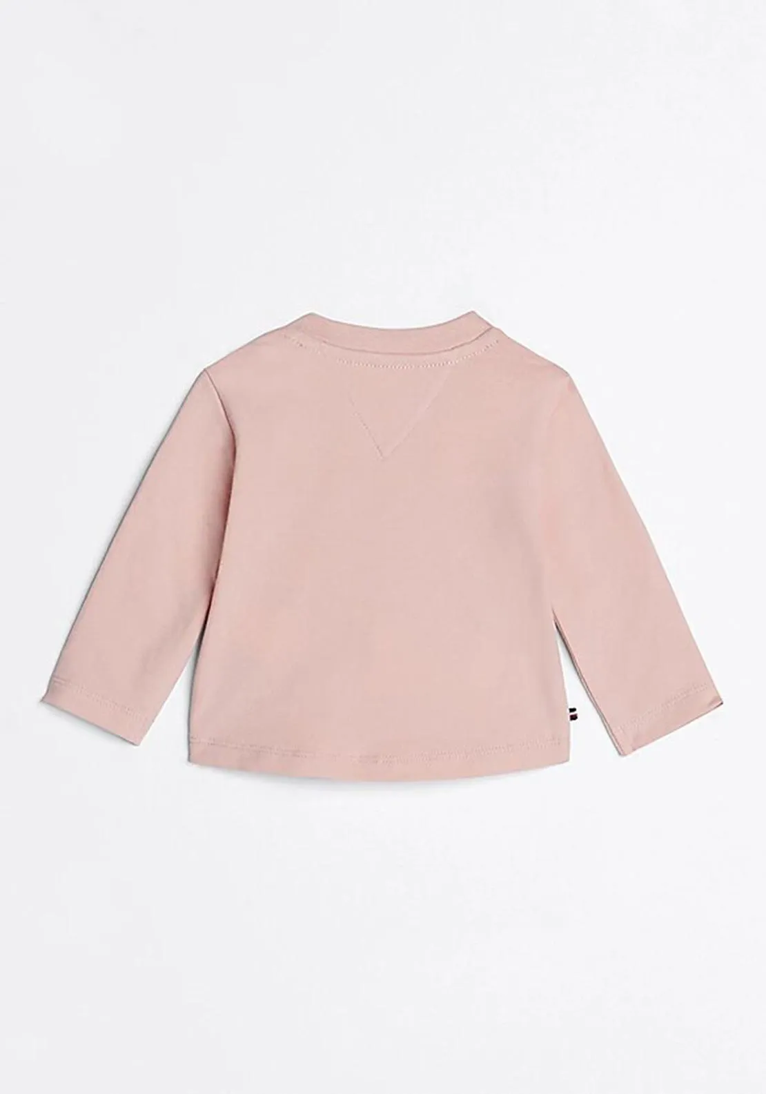 Tommy Hilfiger Baby Girl Logo Long Sleeve Top, Soft Rose