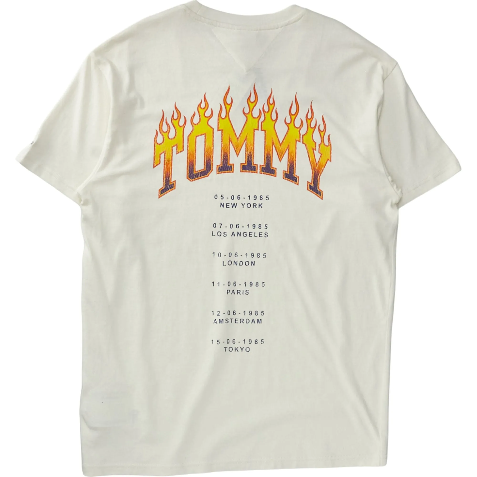 Tommy Jeans Cream Flame Print T-Shirt