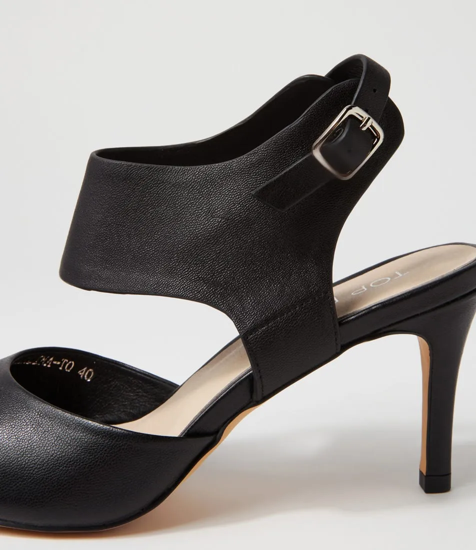 TOP END Barlina Black Leather Heels