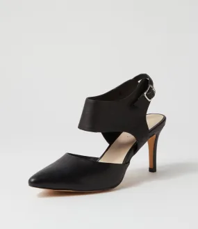 TOP END Barlina Black Leather Heels