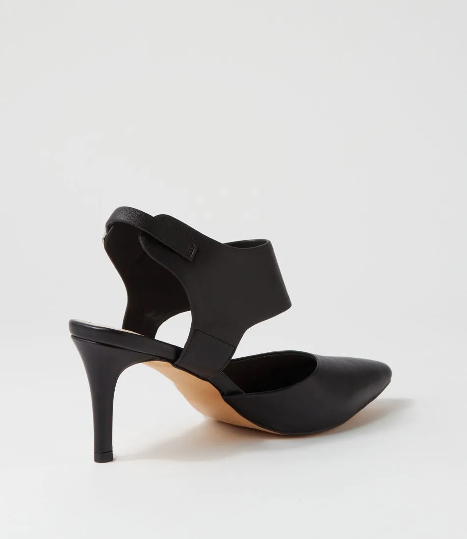 TOP END Barlina Black Leather Heels