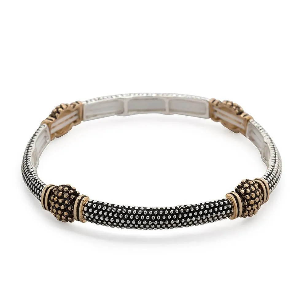 Two-Tone Polka Dot Stretch Bracelet Stations