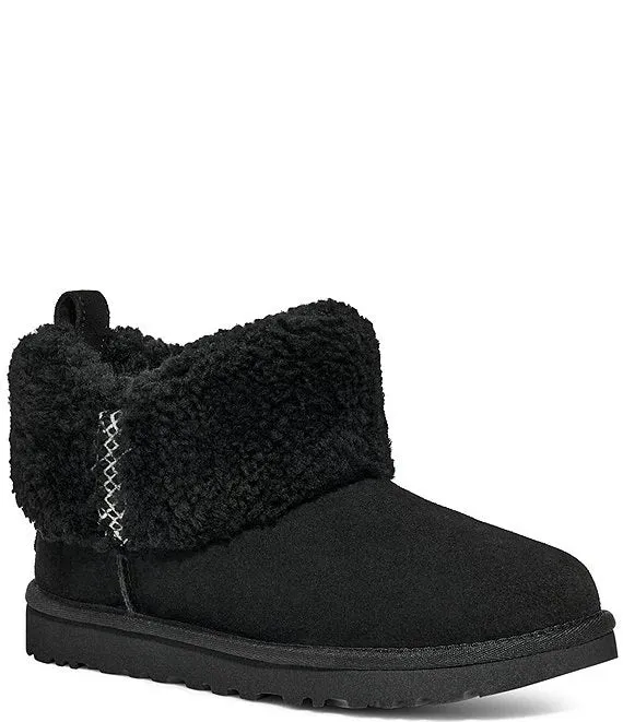 UGG Classic Ultra Mini Black Braid Boots