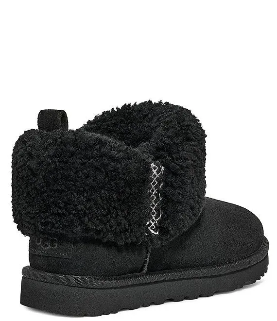 UGG Classic Ultra Mini Black Braid Boots