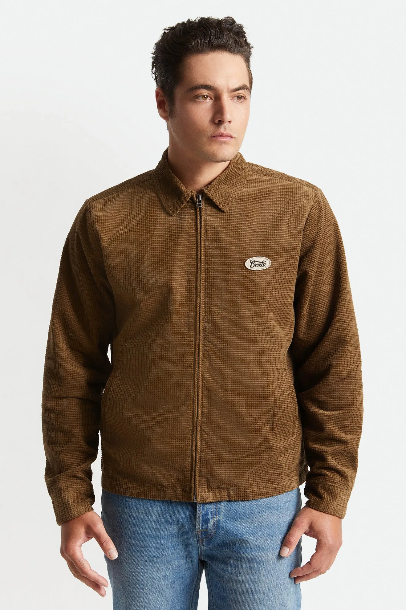 Utopia Men's Jacket - Brown Waffle Cord