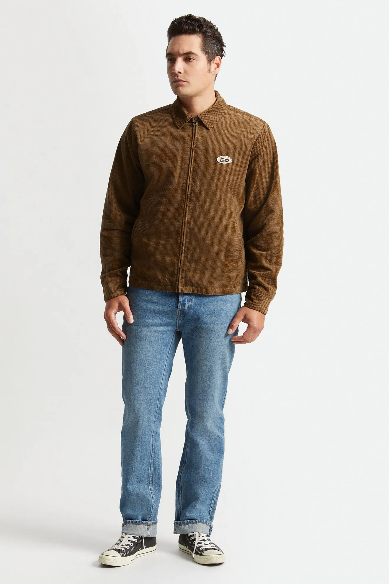 Utopia Men's Jacket - Brown Waffle Cord