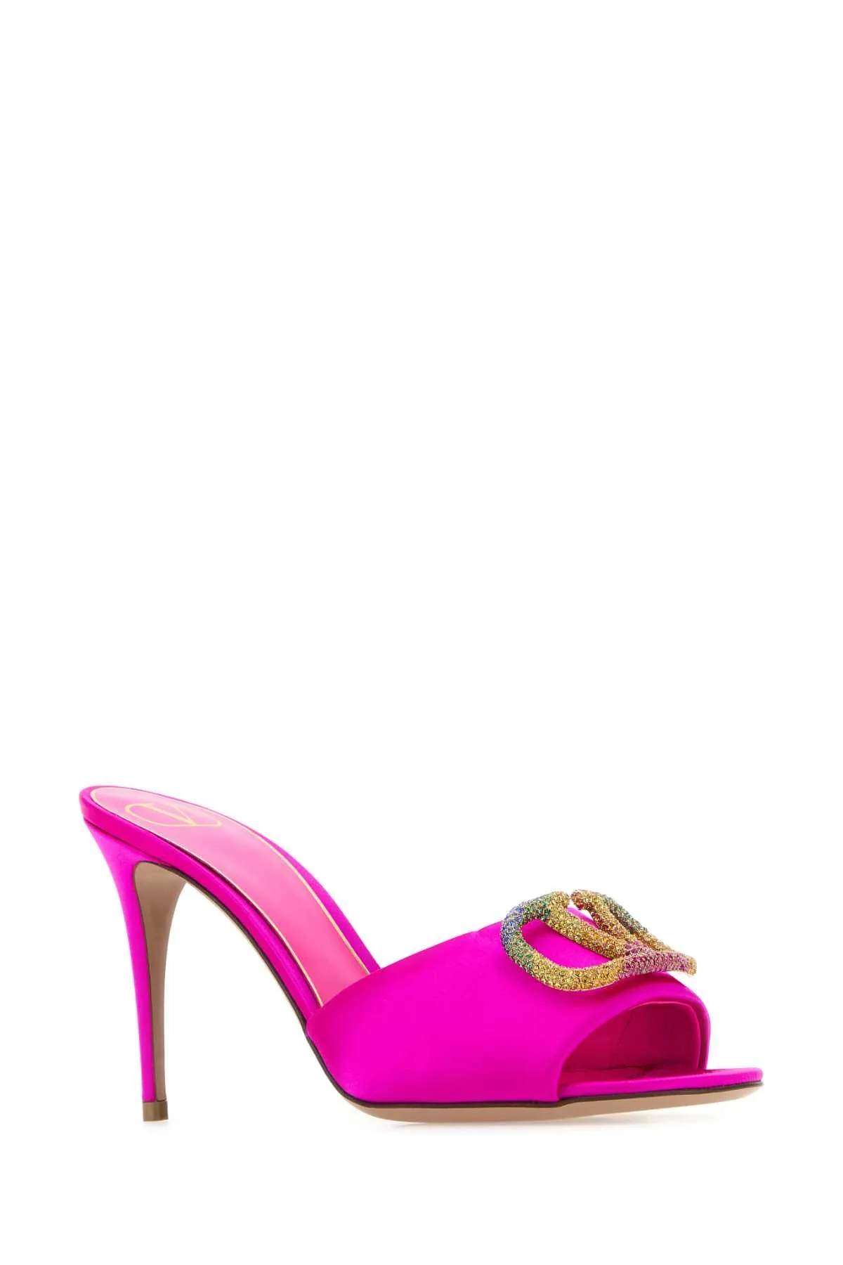 Valentino Garavani Fuchsia Satin Valentino Garavani Escape Mules