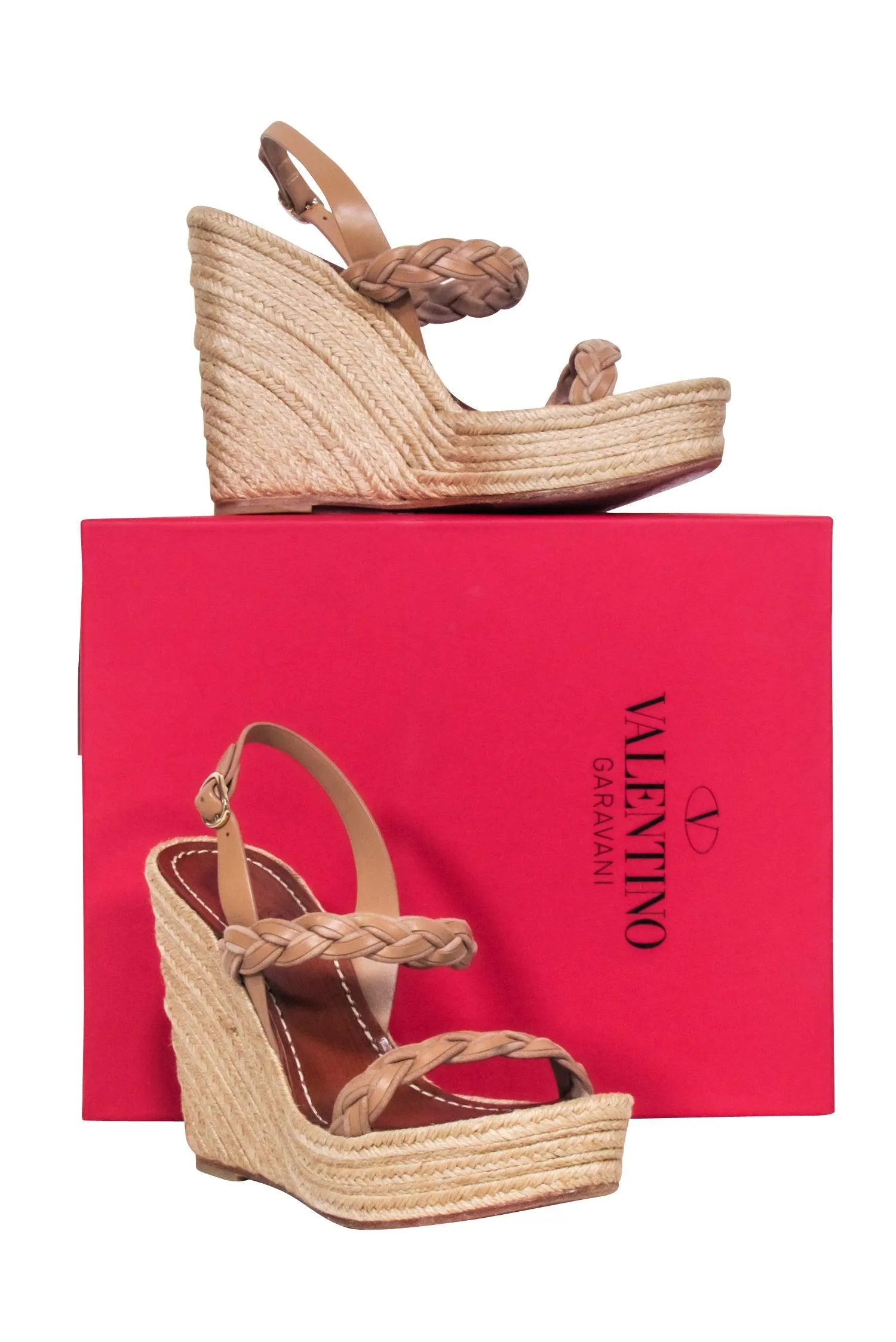 Valentino - Tan Espadrille Wedges Sz 7.5