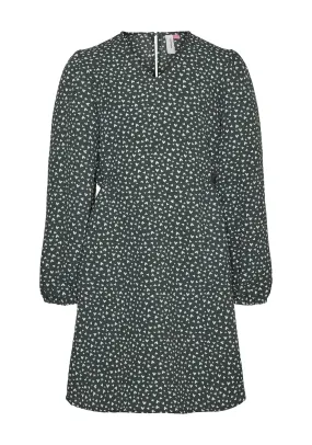 Vero Moda Girl Banny Long Sleeve Heart Dress, Balsam Green