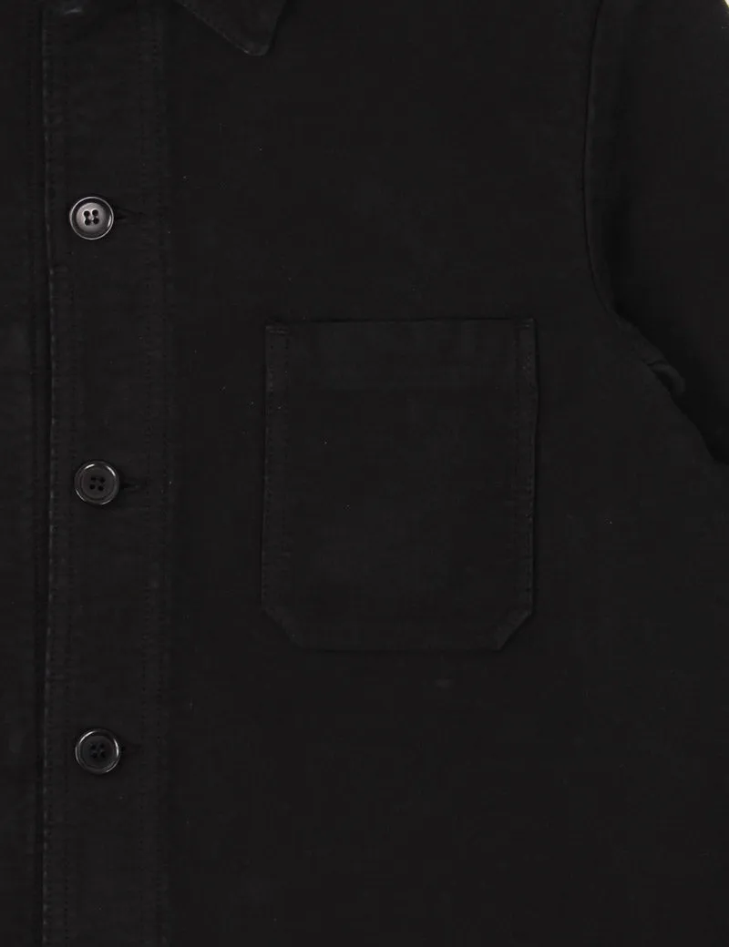 Vetra Workwear Chore Jacket Sateen Moleskin Black