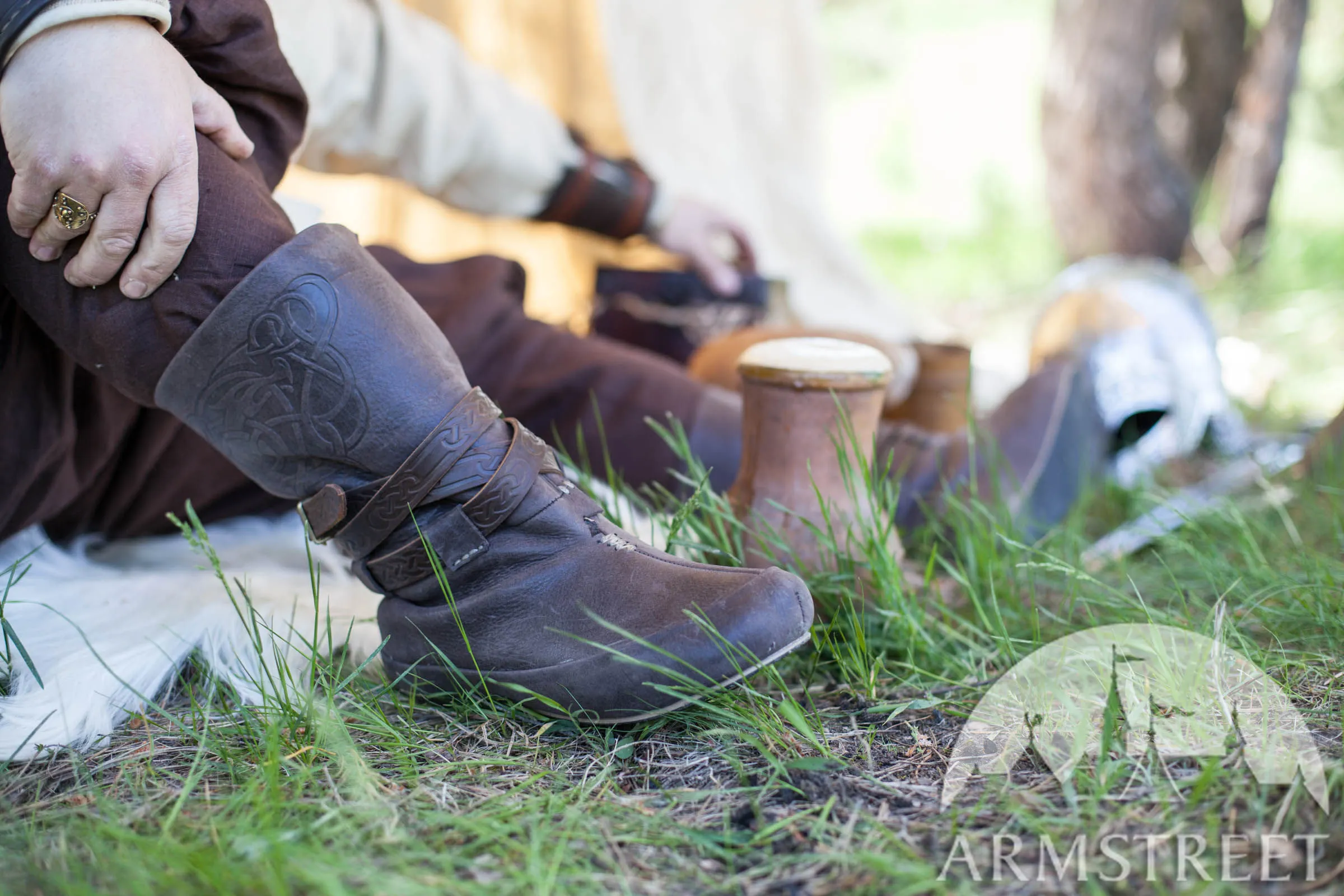 Embossed Viking Boots