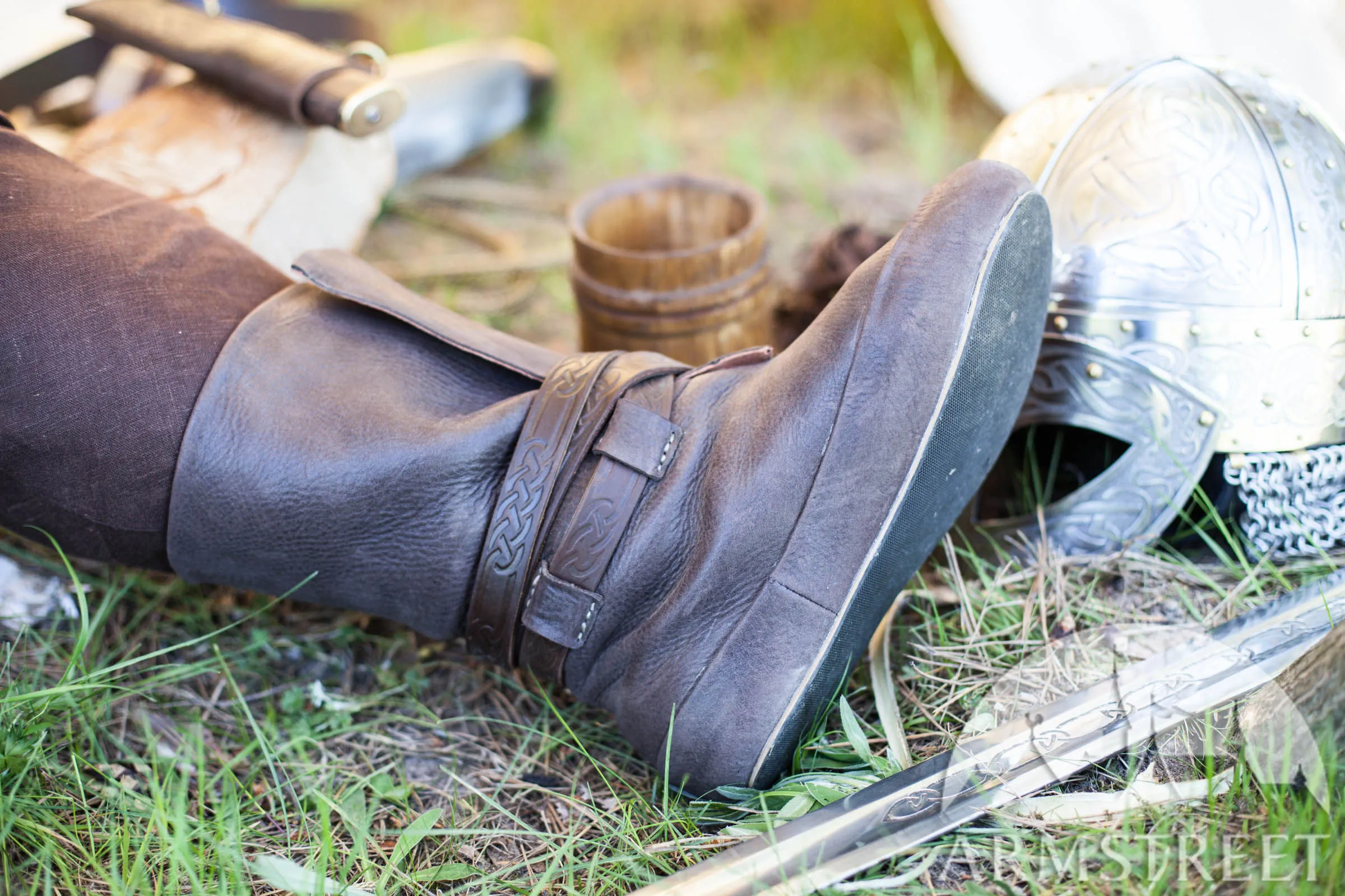 Embossed Viking Boots