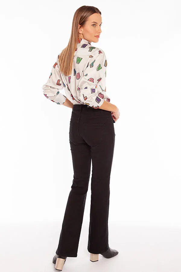 Vilagallo LORETTA NEGRO STAR TROUSERS