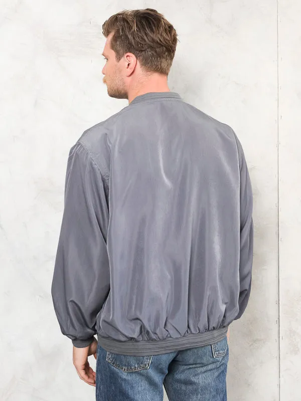 Vintage 90's Men Grey Bomber Jacket