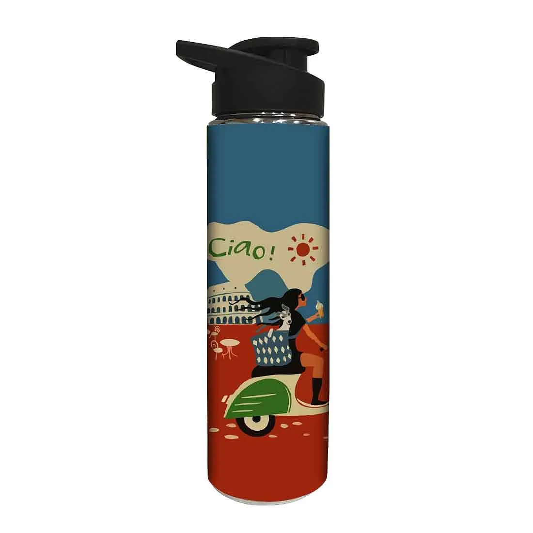 Water Bottle for Kids -  Girl with Scooty