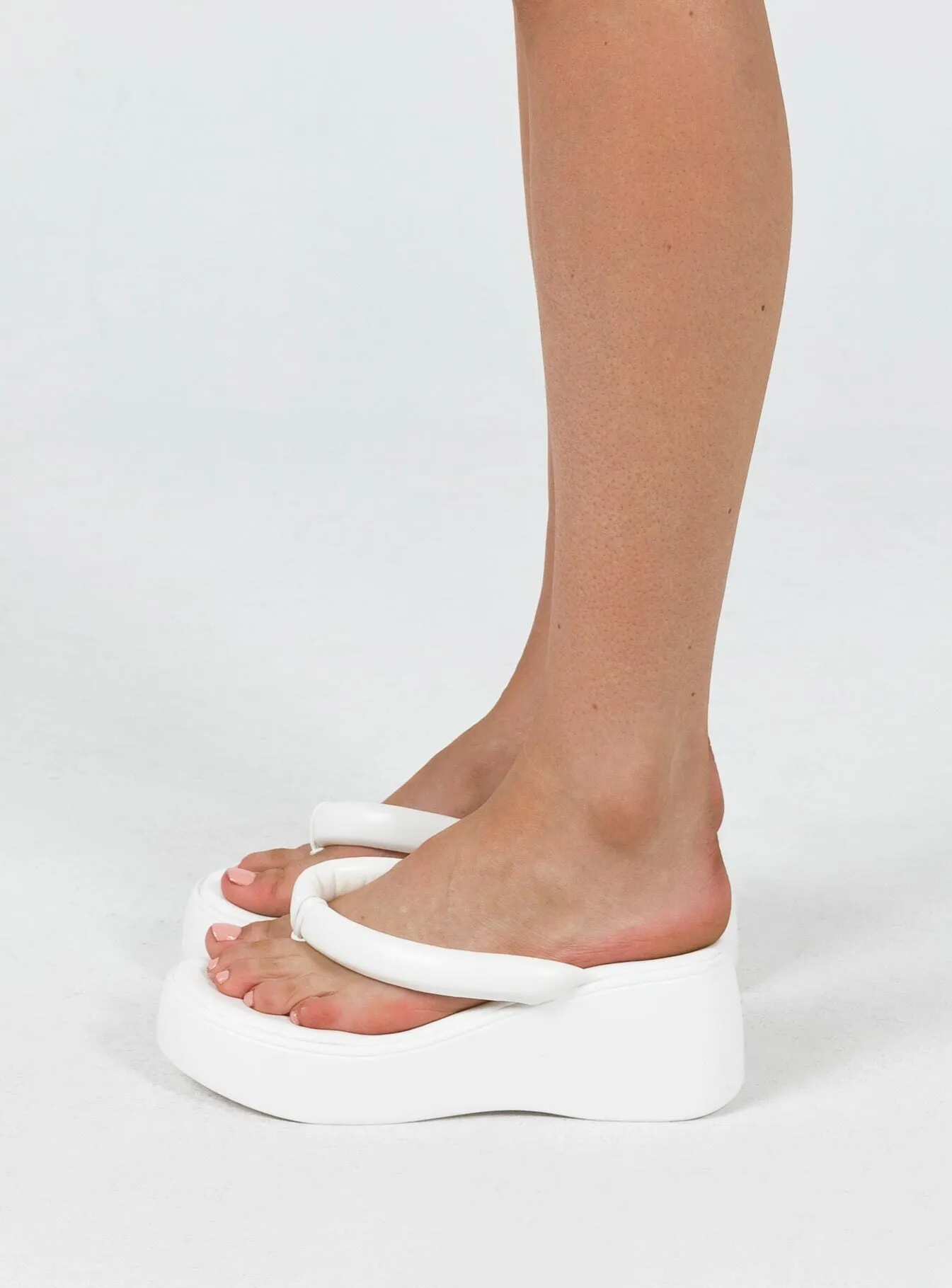 White Daylight Platform Sandals