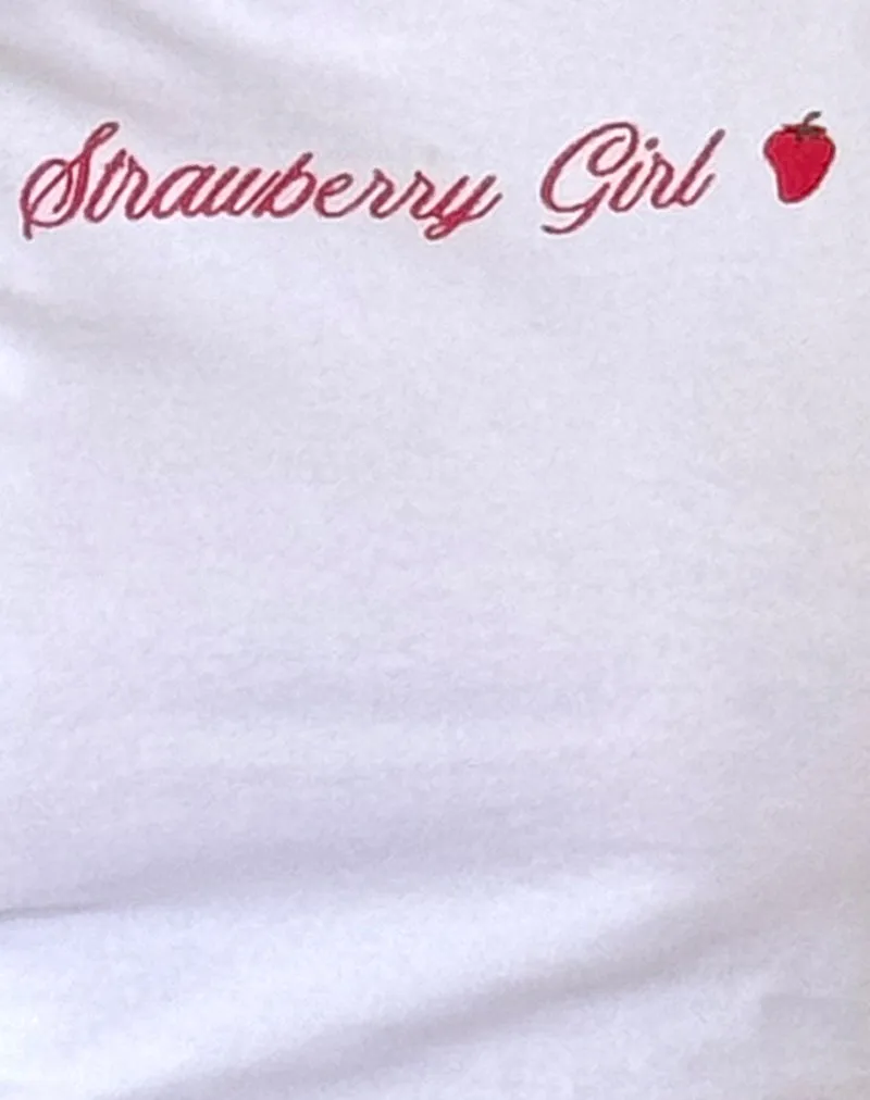 White Strawberry Girl Script Izzy Top