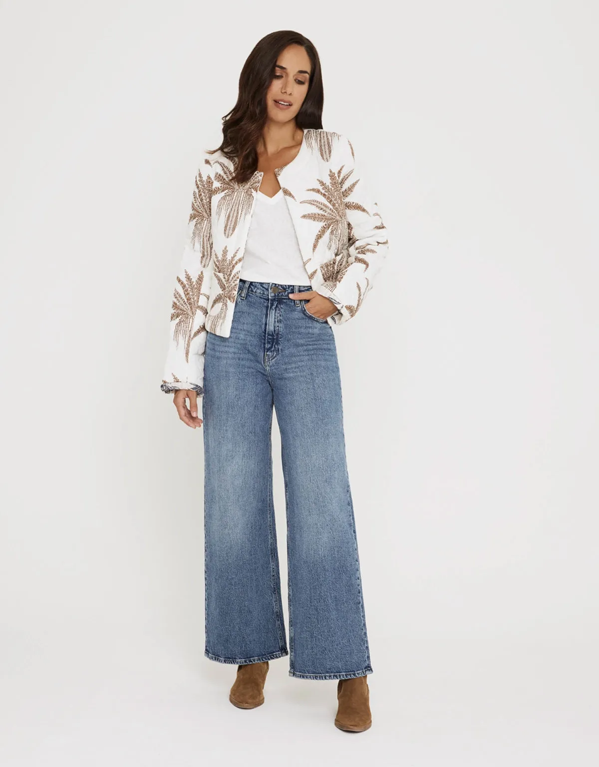 Wide Leg Denim Trousers - Bates