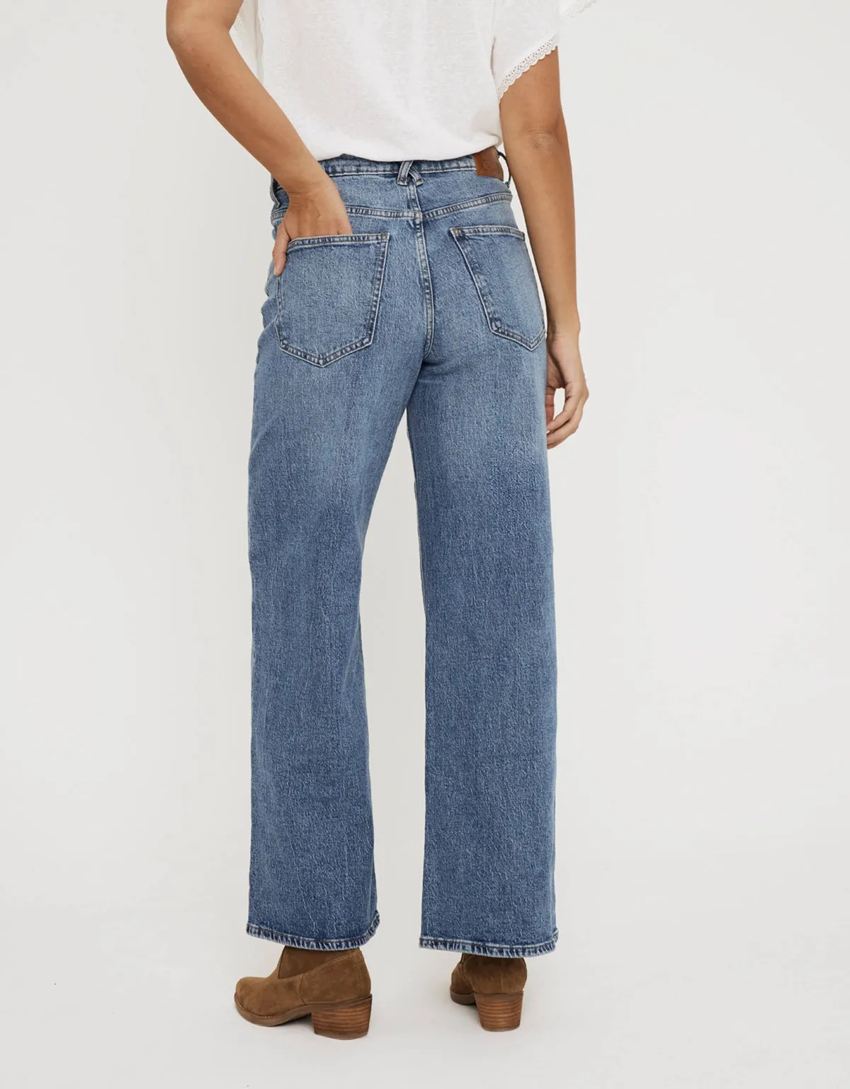 Wide Leg Denim Trousers - Bates