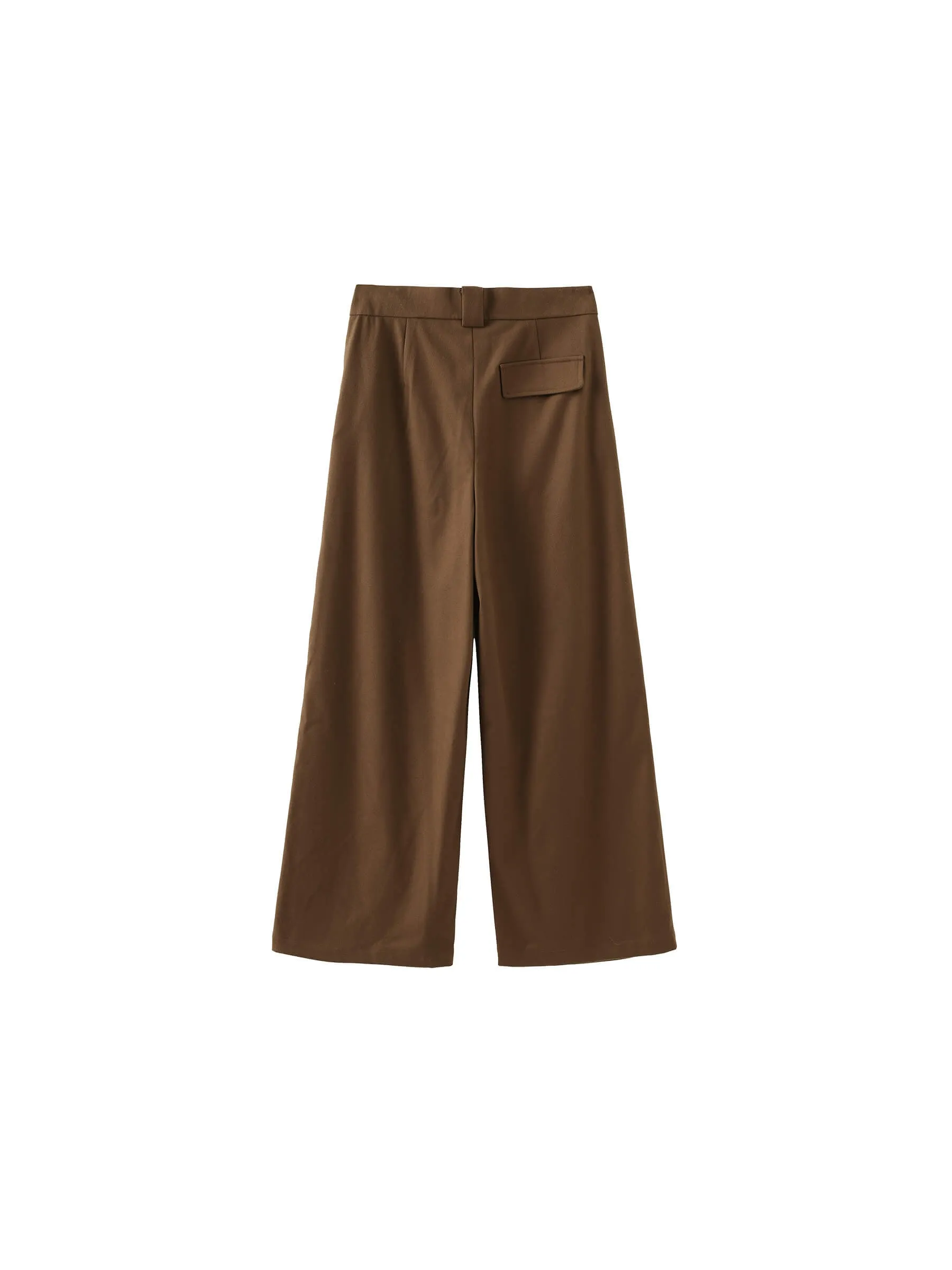 Wide Leg Double Pleated Trousers