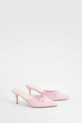 Wide Width Bow Detail Backless Pumps