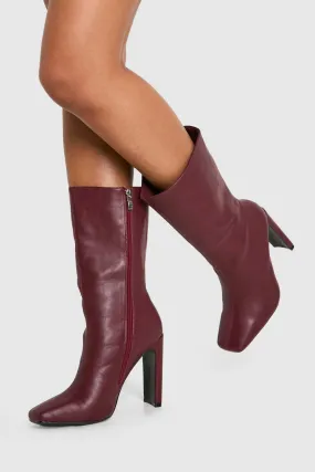 Wide Width Square Toe Heeled Boots