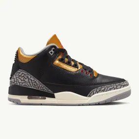 Women's Air Jordan 3 Retro - Black/Fire Red/Metallic Gold/Cement Grey