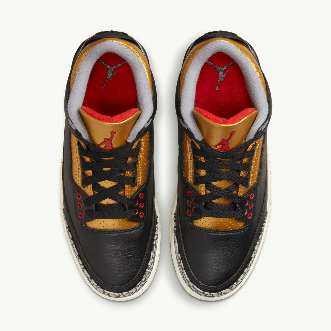 Women's Air Jordan 3 Retro - Black/Fire Red/Metallic Gold/Cement Grey