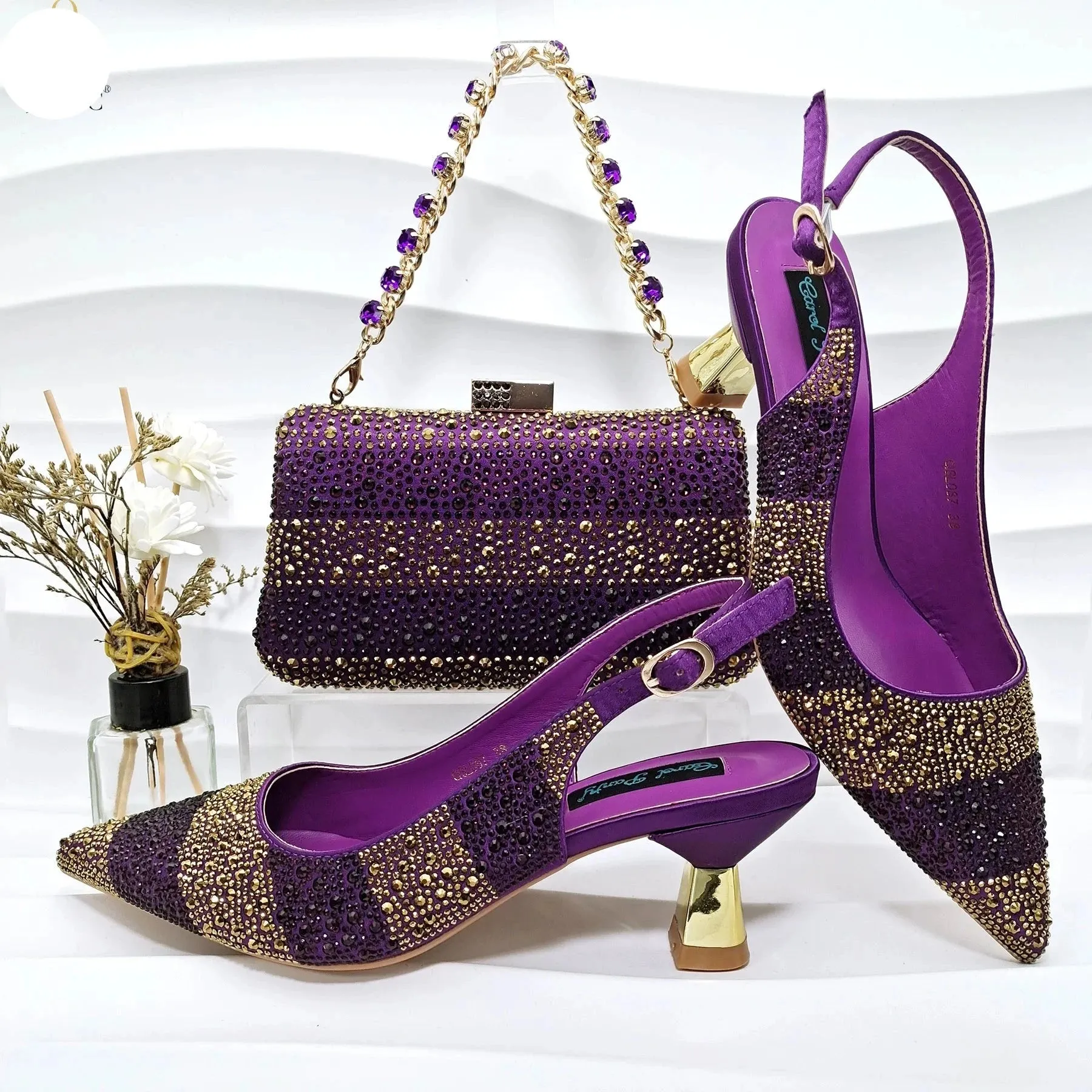 Women's Designer Italian Pumps and Matching Handbag Set