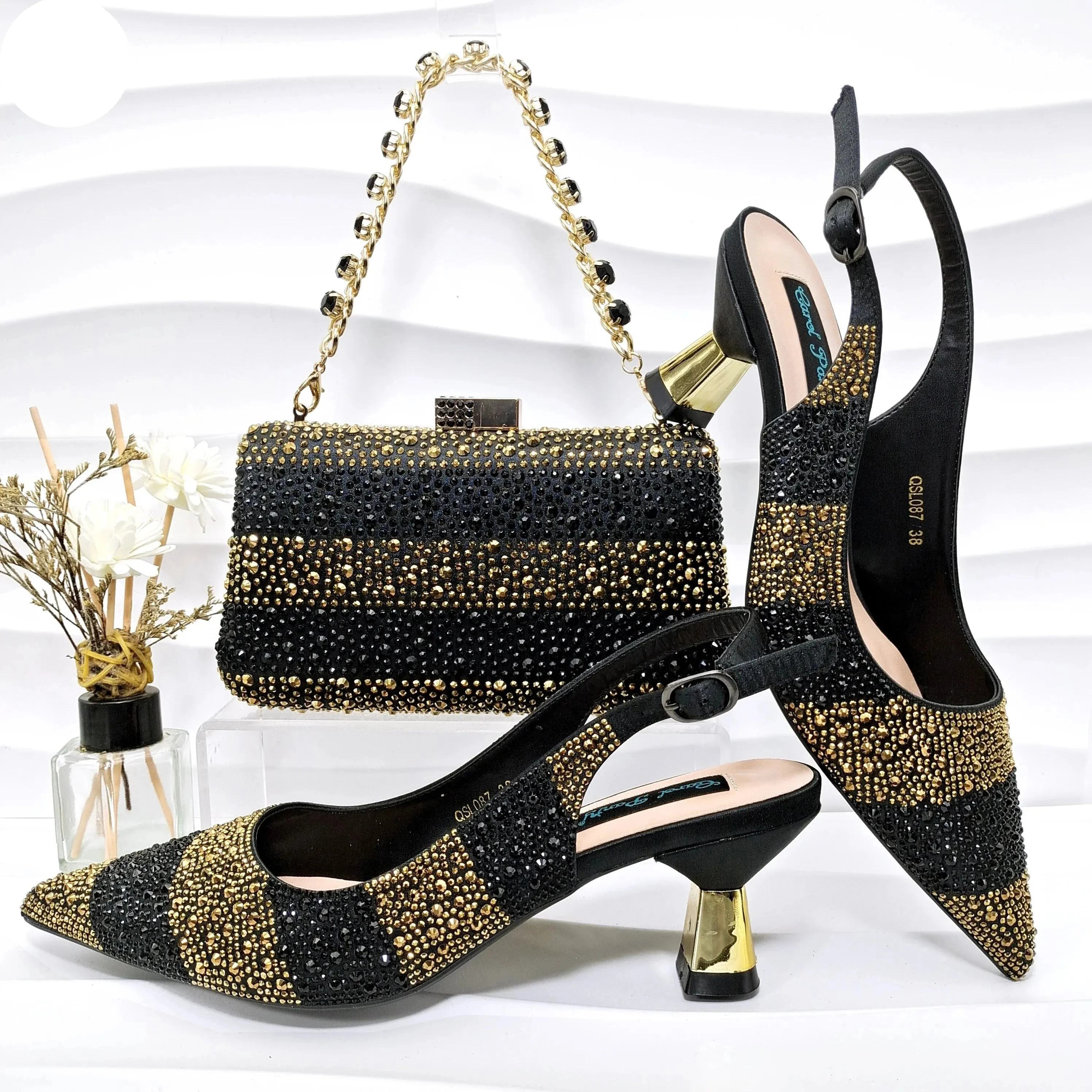 Women's Designer Italian Pumps and Matching Handbag Set