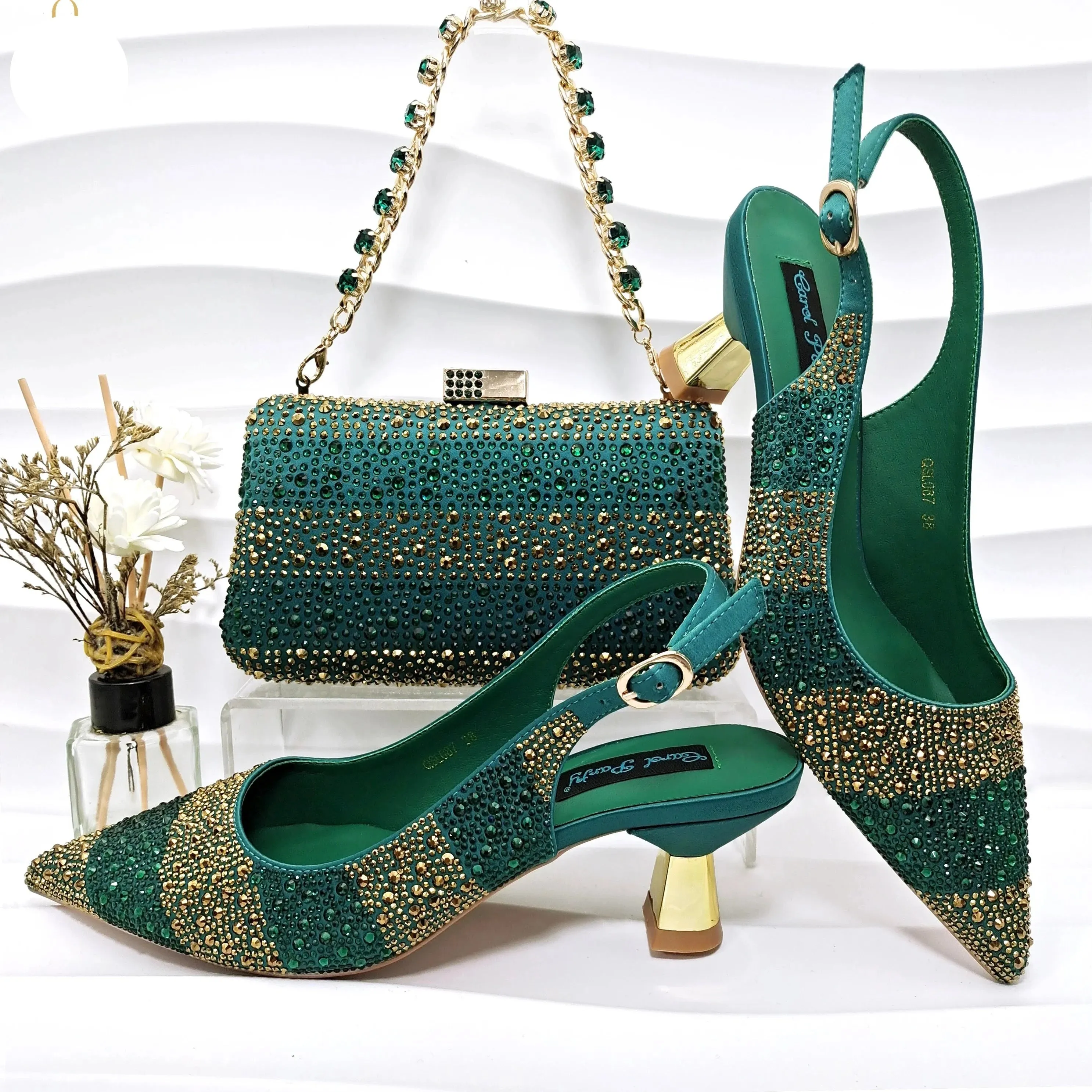 Women's Designer Italian Pumps and Matching Handbag Set