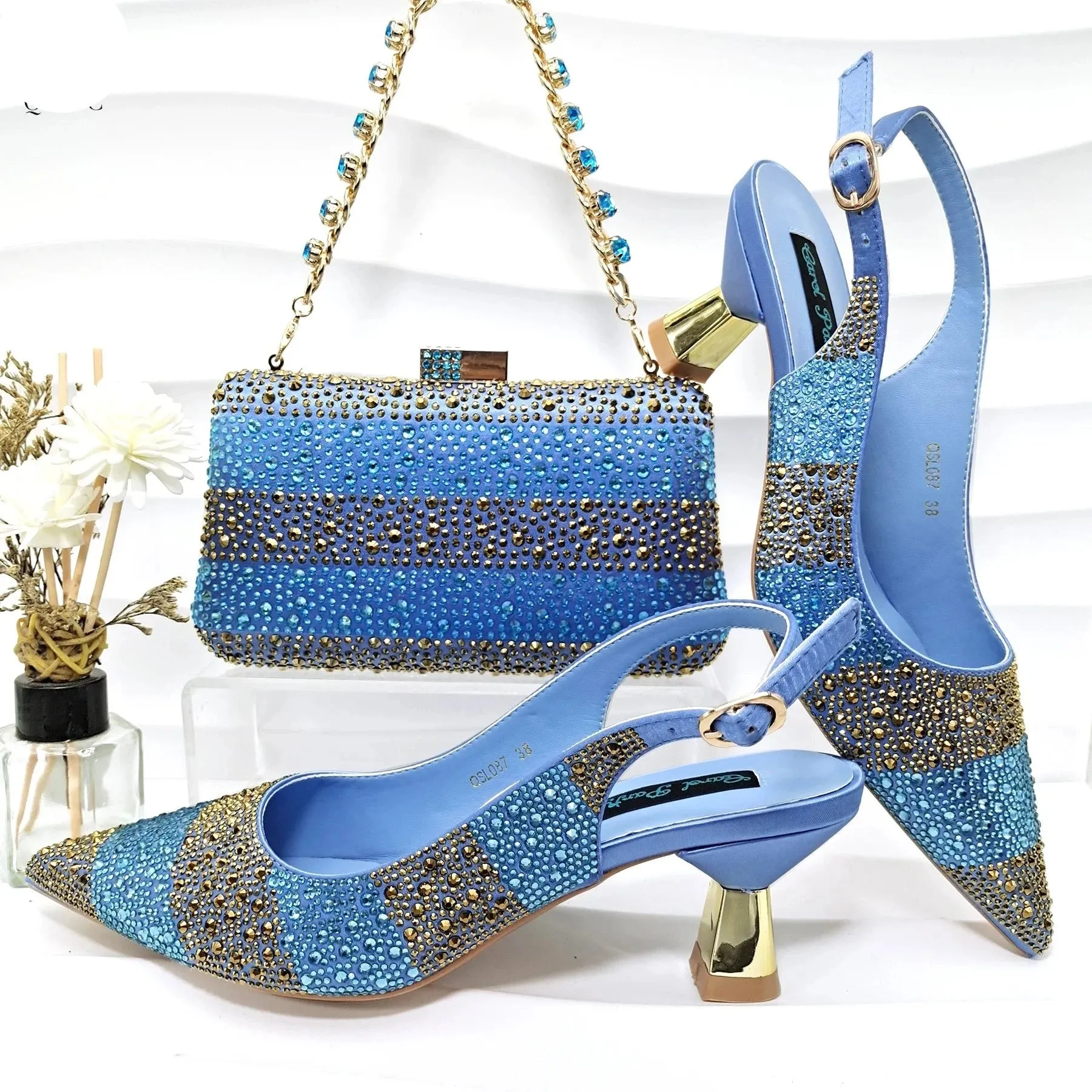 Women's Designer Italian Pumps and Matching Handbag Set