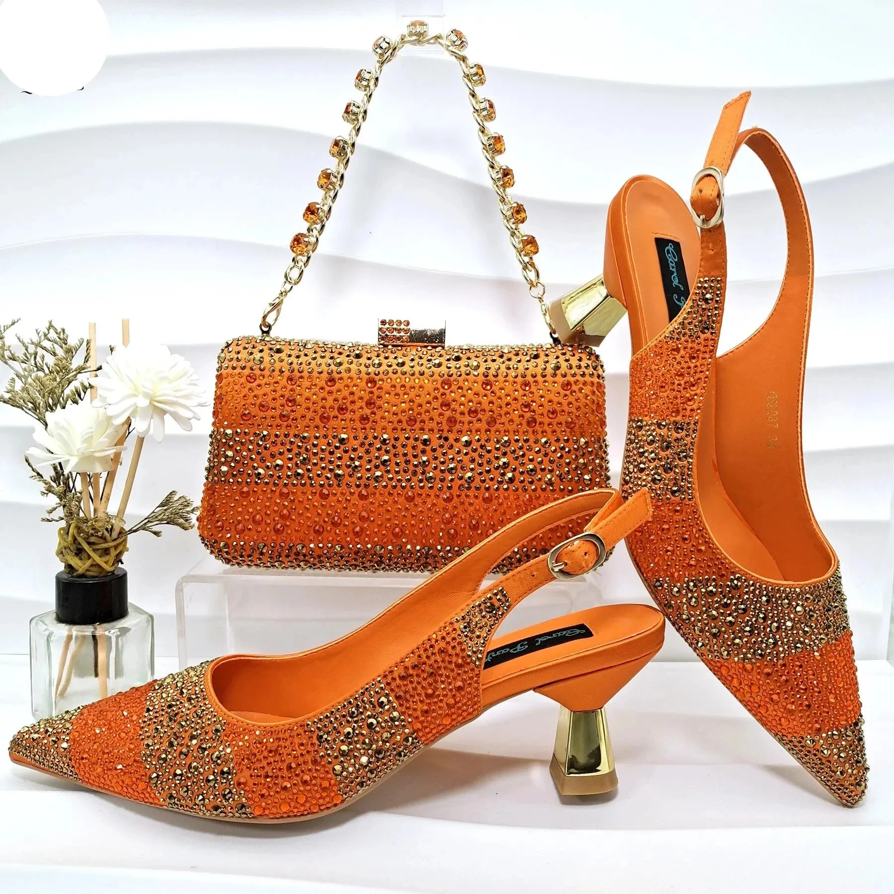 Women's Designer Italian Pumps and Matching Handbag Set