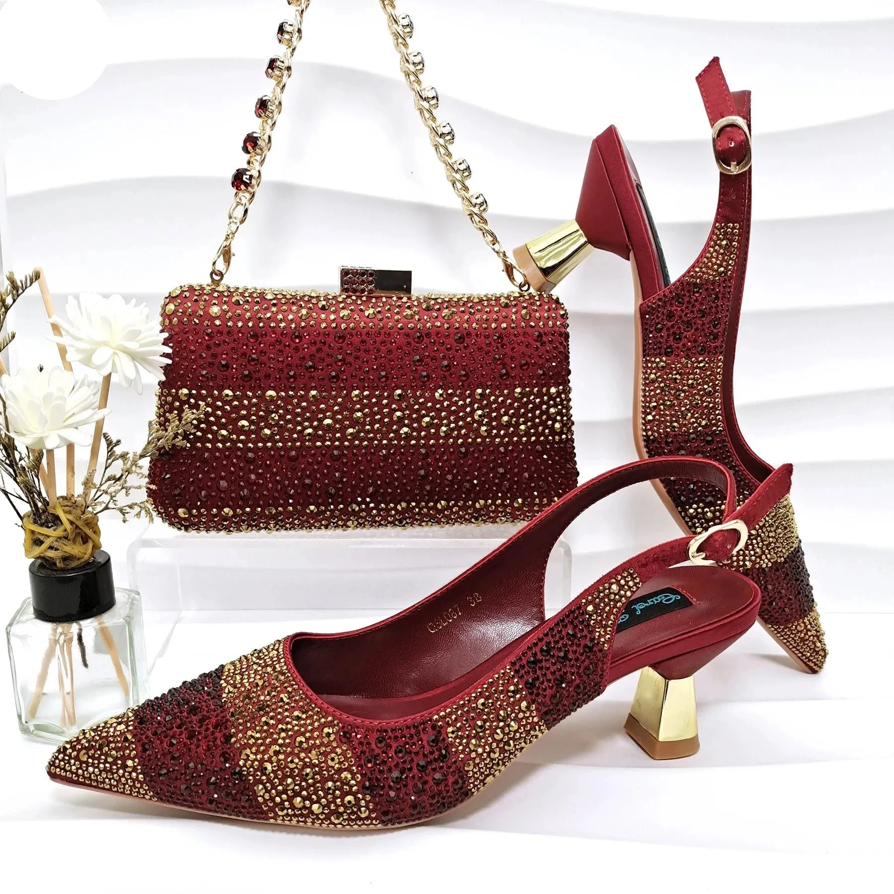 Women's Designer Italian Pumps and Matching Handbag Set