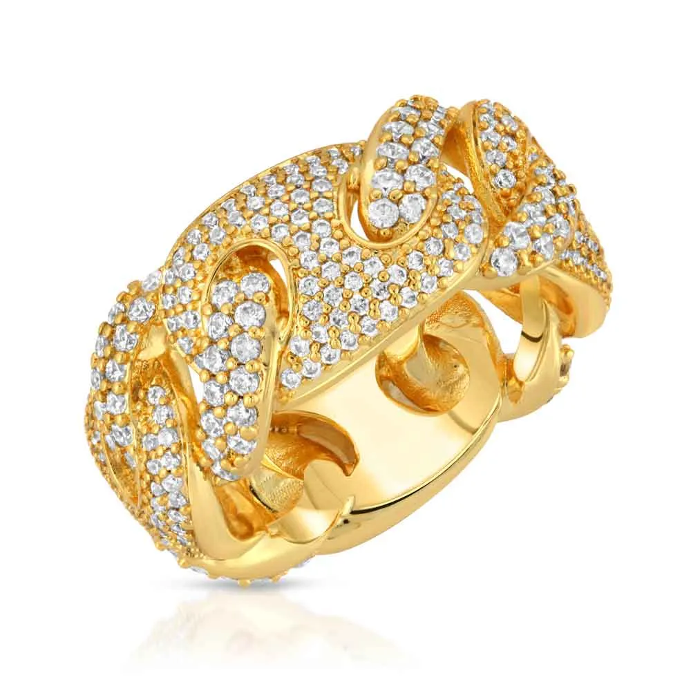 Diamond Puff Cuban Ring for Women