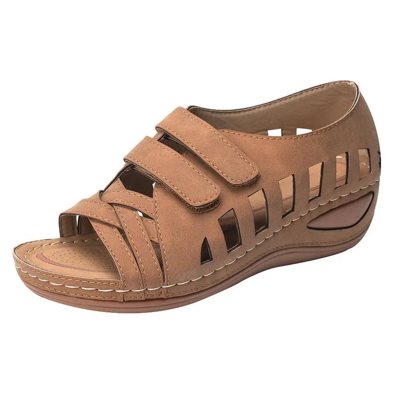 Women's Vegan Leather Slip-On Flat Sandals - Summer Fashion Handmade