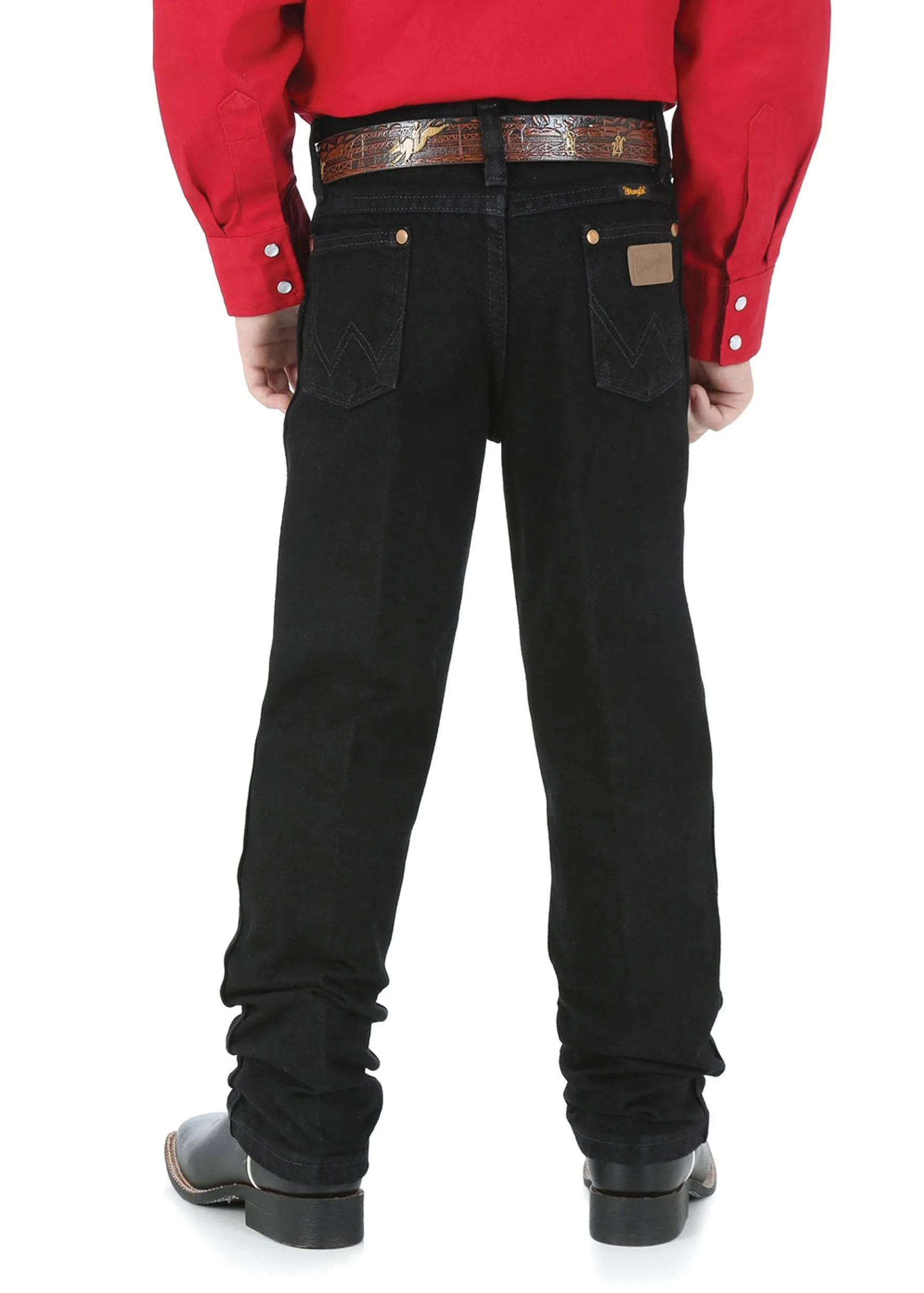 Wrangler Boys Overdyed Black Junior Cowboy Cut Jeans