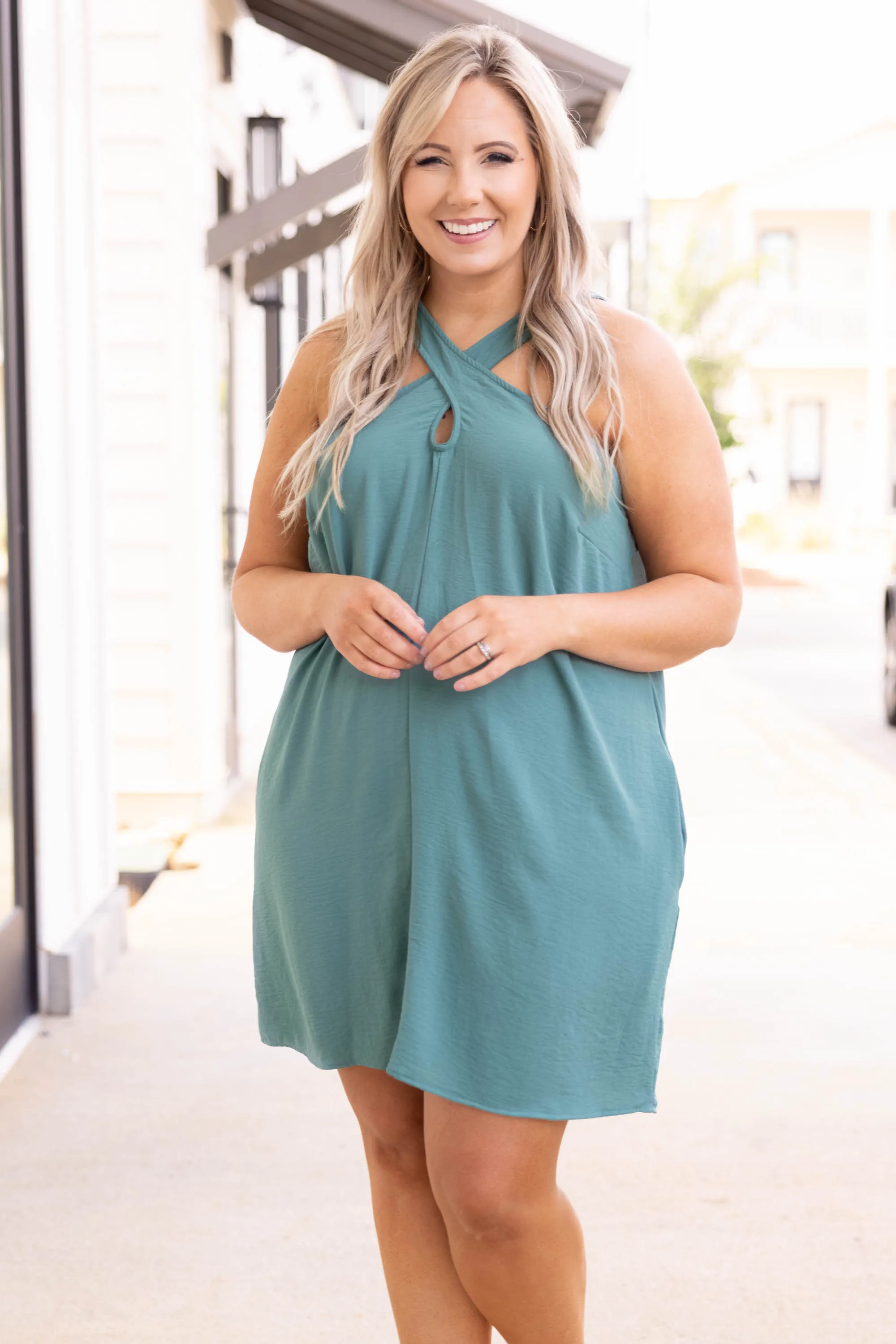 Yacht Stop Dress, Sage - Nautical Chic Midi Dress in Sage Green