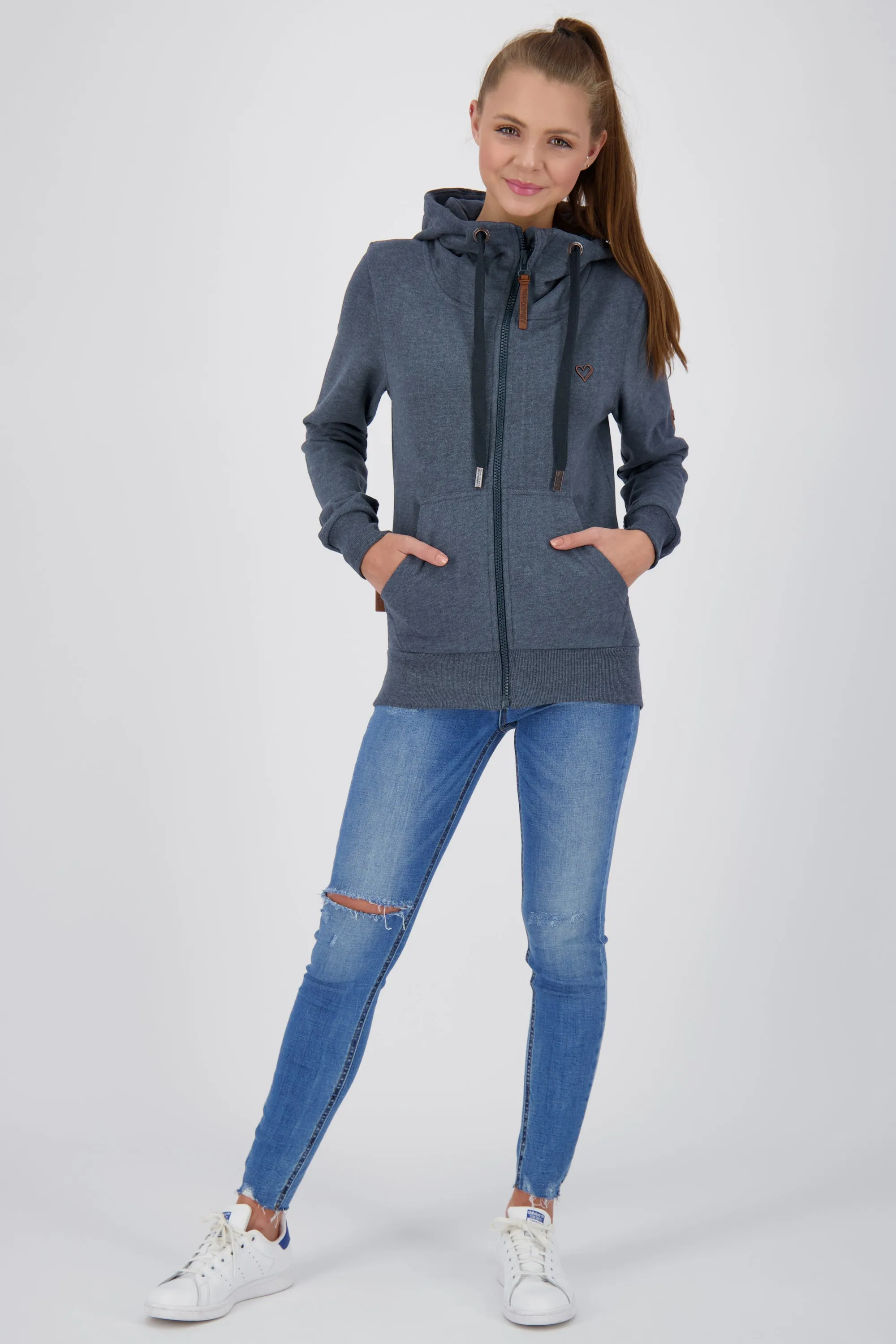 YasminAK A Hooded Sweat Jacket Dunkelblau