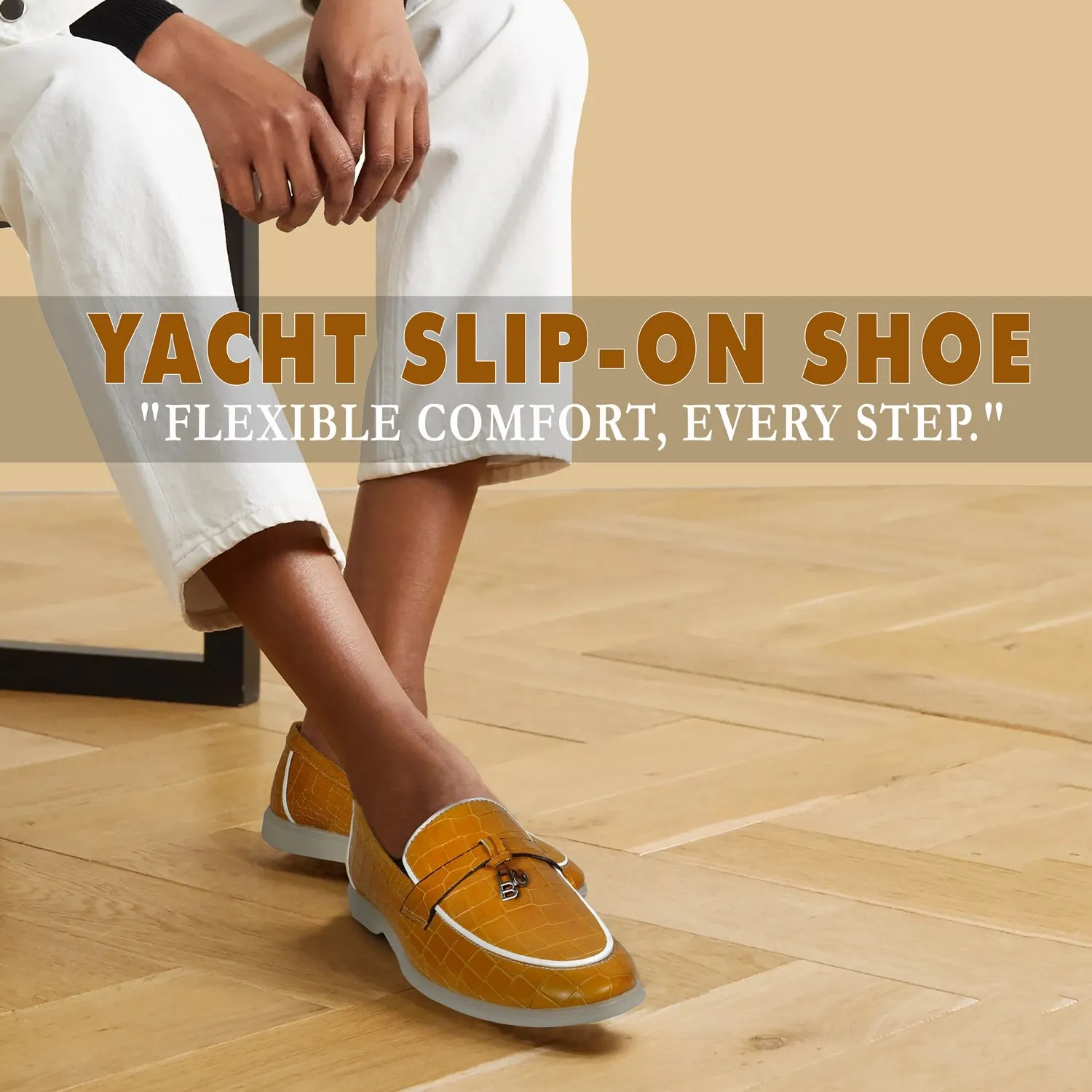 Yellow Yacht Shoes in Deep Cut Leather