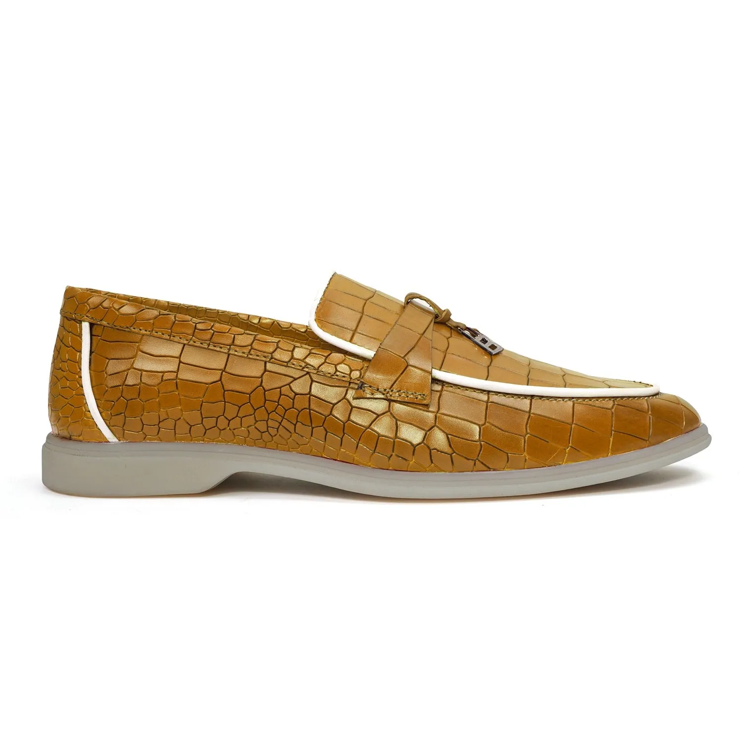 Yellow Yacht Shoes in Deep Cut Leather