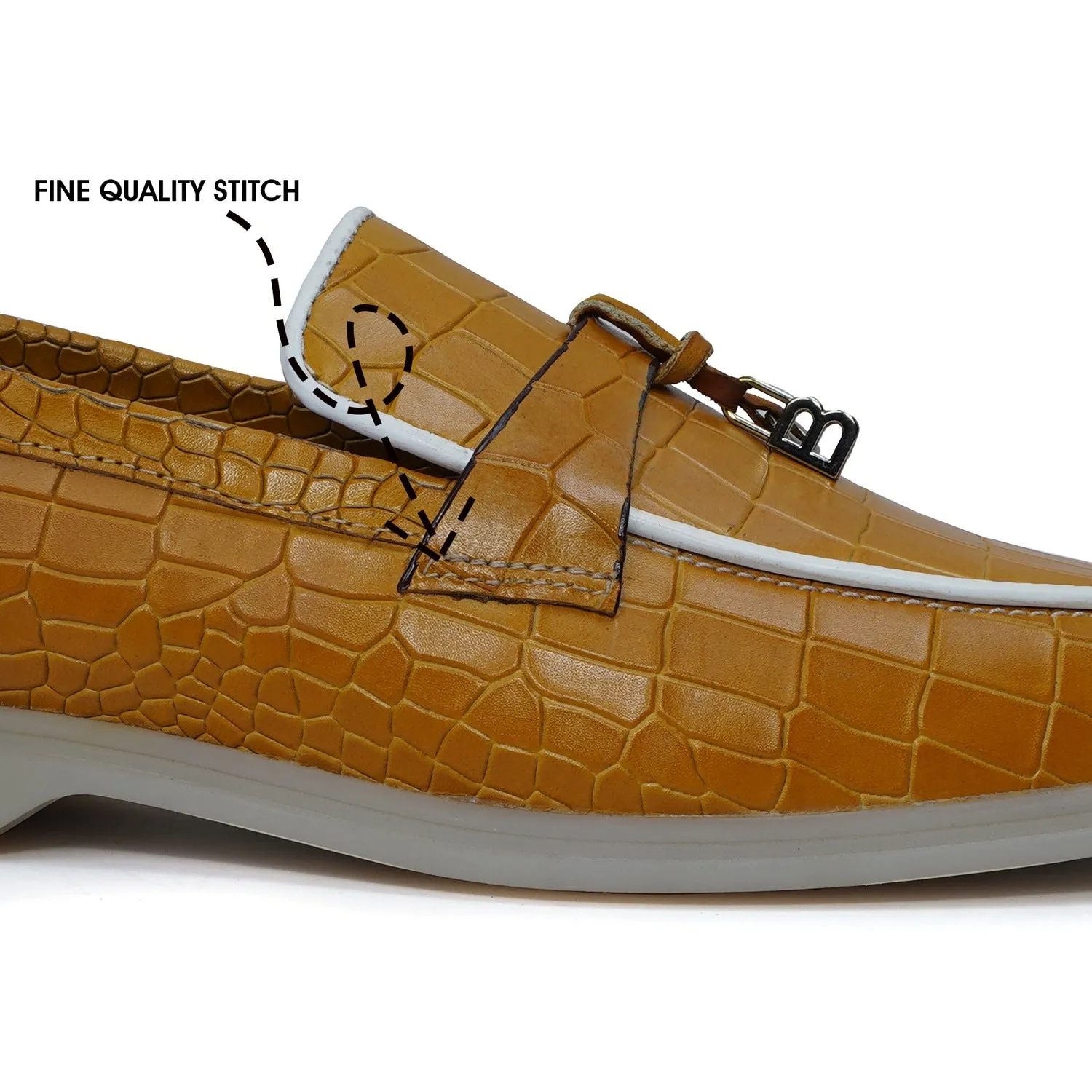 Yellow Yacht Shoes in Deep Cut Leather