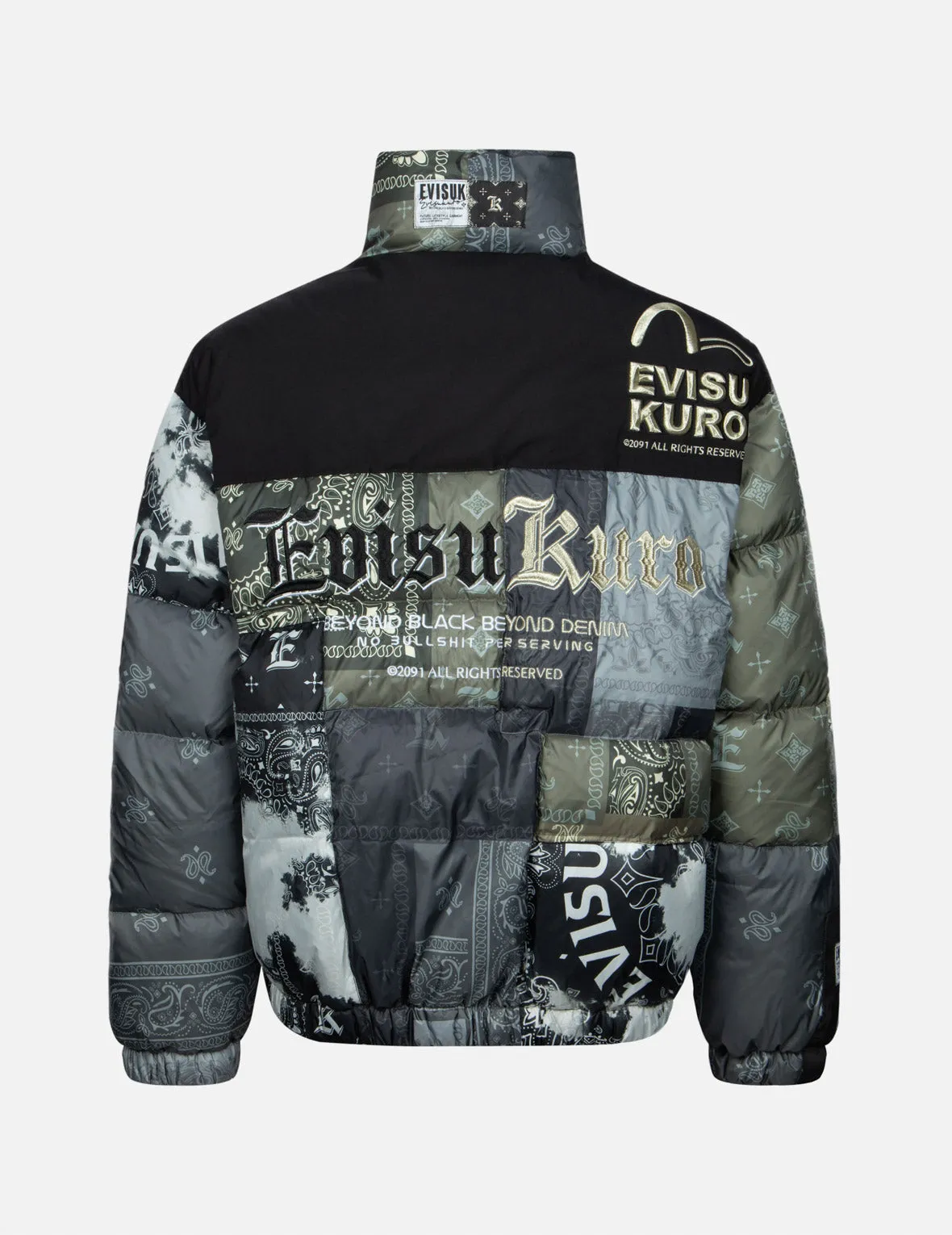 Ｍulti Pattern with 3D Logo Embroidery Relax Fit Down Jacket